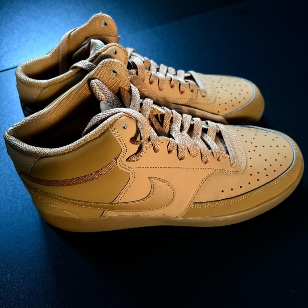 Nike Court Vision Mid Flax/Flax-Gum Light Brown CD5466-200 Men's size 8 wheat - Picture 2 of 9